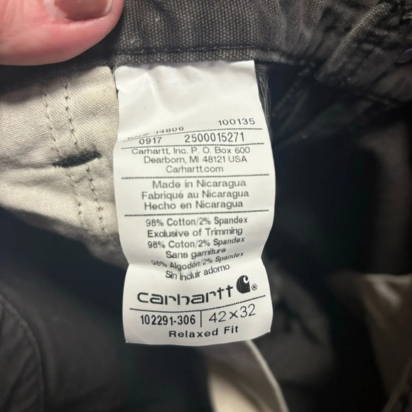 Carhartt Men’s Gray Relaxed Fit Pants Size 42 x 32 - Picture 11 of 11